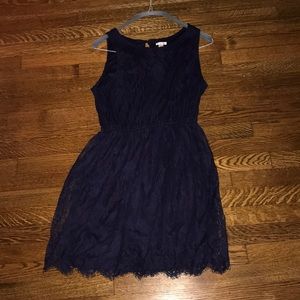 Navy blue lace sleeveless dress size L